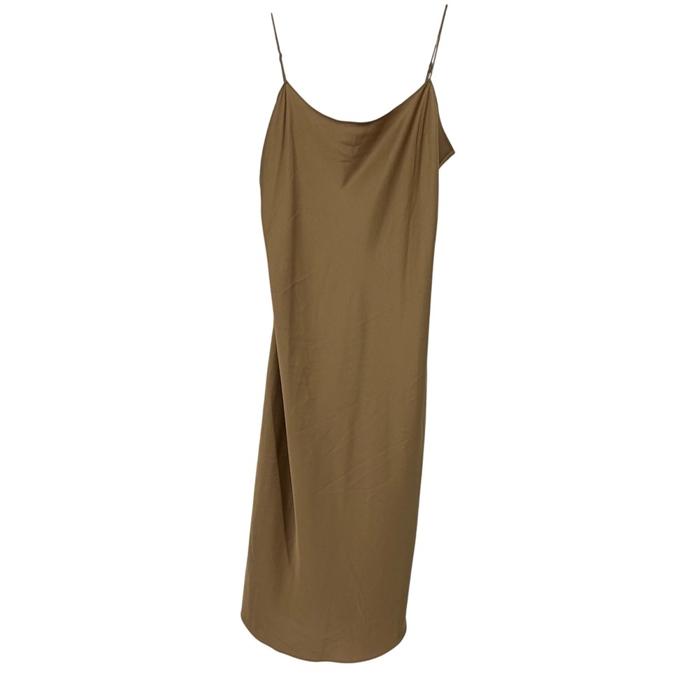 J Crew Gwyneth Slip Dress Brown Luster Charmeuse Cowl Neck